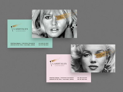 Lashtales cards athens brand id branding business card design greece kommigraphics