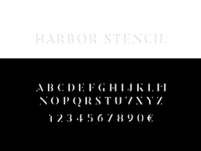 Harbor Stencil design font kommigraphics studio typeface