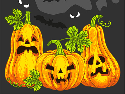 Happy Halloween. Vector template in a cartoon style