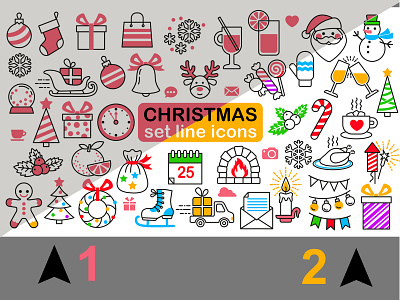 Big Christmas Set. What's your favorite? christmas icon design icon set logo logo design merry christmas merry xmas new year set simple symbol vector art vector illustration