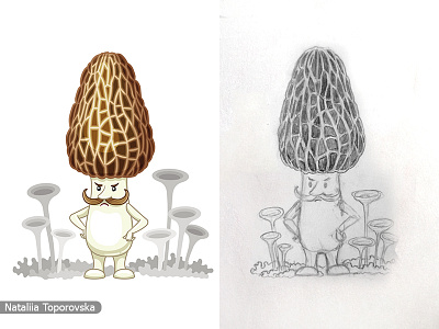Cartoon character design. Morel mushroom cartoon cartoon character character character design illustration mushroom vector