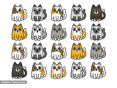 Find the some cat. Match pairs cartoon cartoon character cat children book illustration children game illustration logo vector