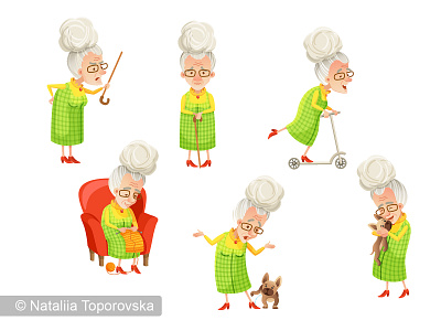 Old lady. Character design activities cartoon character character children book illustration grandma graphic design illustration old people retiree vector woman