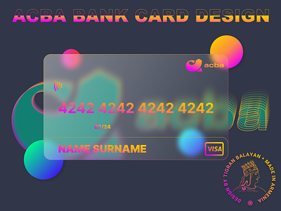 Glassmorphism ACBA Bank Card Design bank bank card card design glassmorphism redesign