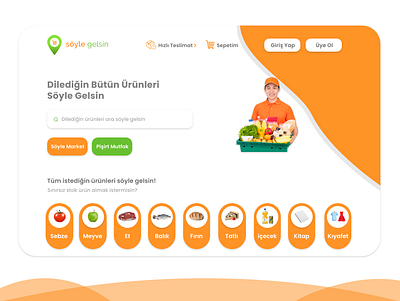 söyle gelsin virtual market Landing Page design icon logo ui ux vector web