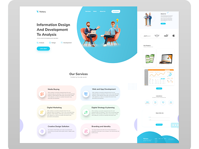 Agency landing page design icon logo ui ux web