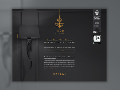 The Luxe Interiors design interiors landing web web design