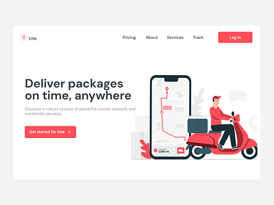 Delivery Service Landing Page product design uidesign