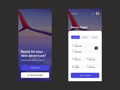 Flight booking UI Concept product design ui uidesign