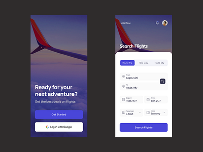 Flight booking UI Concept