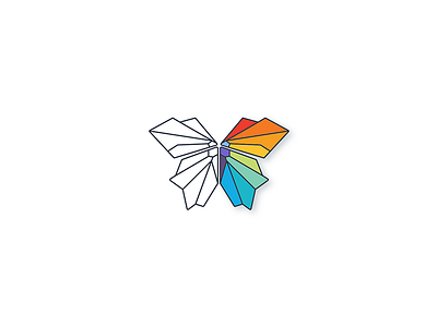 Butterfly butterfly flatcolor icon insect logo wings