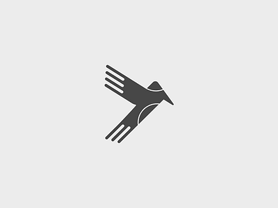 Crow bird crow feather flat fly logo minimal wings