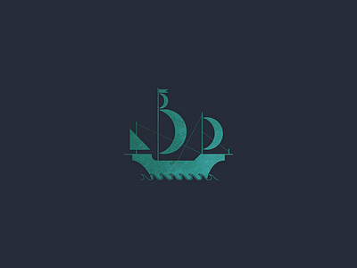Merchant Ship boat logo mast merchant minimal ship water wave