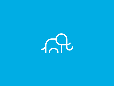 Elephant elephant flat icon line line art logo minimal