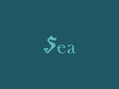 Sea flat letter minimal ocean s sea sea horse type