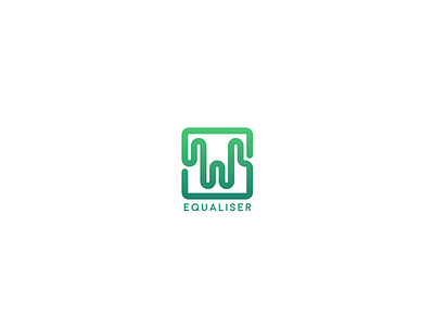 Equaliser box e equaliser graph icon line logo simple square