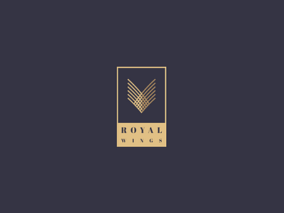 Royal Wings design elegant fly gold golden graphic icon logo pixel royal wings