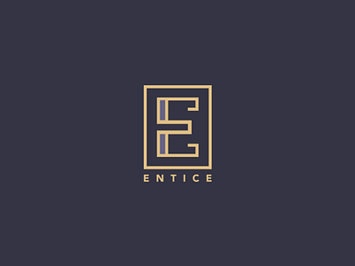 Entice e elegant entice icon letter logo minimal royal simple