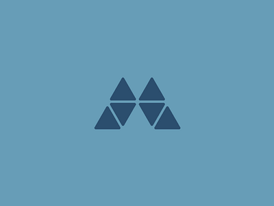 M Triangle blue icon letter logo m minimal triangle
