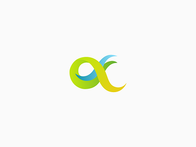 Infinity colour flat gradient icon infinity logo loop minimal round