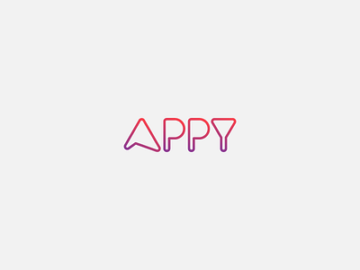 Appy Logo Design appy colour gradient icon logo minimal purple red type