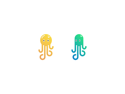 Octopus or Jelly Fish? colour gradient icon jelly fish logo minimal octopus pixel