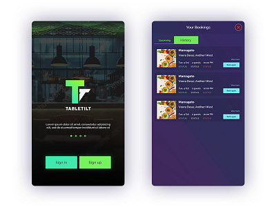 Table Tilt app design