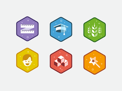 Badges for app whellthy badge badges colourful hexagon icons