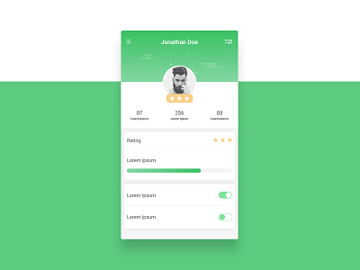 App profile page app dashboard green minimal page profile ui ux white