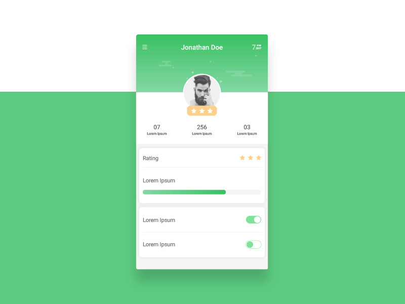 App profile page by Nihal Bora on Dribbble