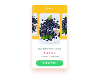 Food App concept app cake dashboard desert food food app orange order rate ui ux