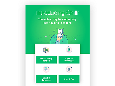 Emailer design for Chillr bill email emailer icon icons illustration invoice mobile money template ui ux