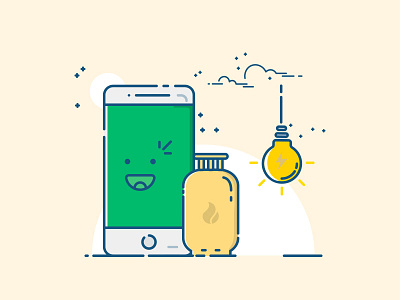 Mobile Illustration bulb cylinder gas i phone illustration light line mobile