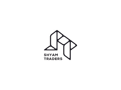 Shyam Traders Logo black blocks icon logo mark polygon simple white
