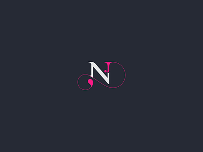 NJ logo circle curve design j letter logo minimal n typography