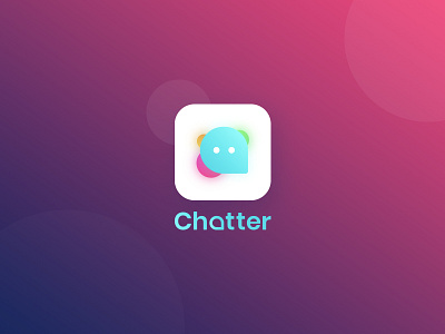 Chatter Logo app blue chat colour design gradient logo