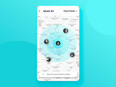 Nearby Screen app chat chat app design location nearby search ui user interface ux