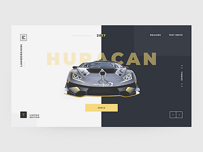 Car Display Page car concept lamborghini landing page ui ui design ux ux design web web design website