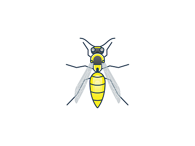 Wasp art icon illustration insect logo wasp yellow