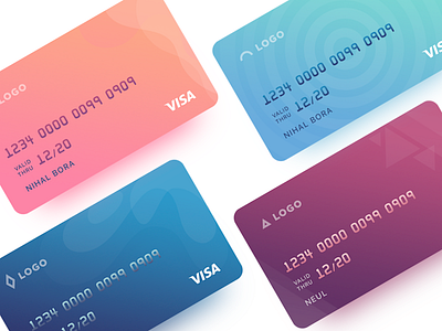 Credit Cards card card design credit card gradient ui ui design ux ux design