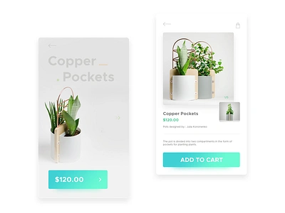 Product page concept cart gradient minimal plant pot tub ui ui design ux