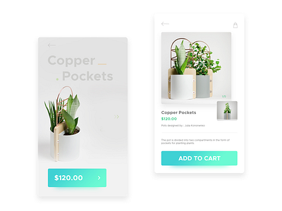 Product page concept cart gradient minimal plant pot tub ui ui design ux