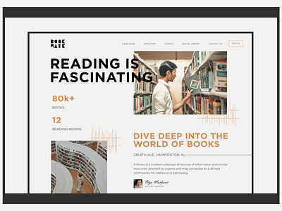 Main page of library website design main page ui ux webdesign website