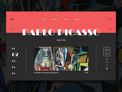 Arti. and Picasso art artwork design mainpage ui ux webdesign webdesignagency