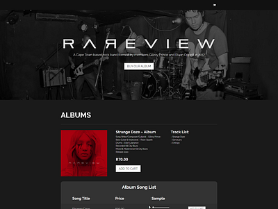 Rareview - Record Sales ECommerce Website bandmerch brand website ecommerce design ecommerce shop web design website website design