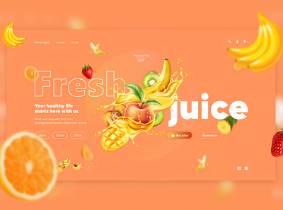 Online-bar Main page bar branding cafe design fresh graphic design illustration juice logo restaurant ui ux vector web design web site wow effect