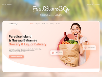 Grocery & Liquor Delivery | Landing page alcohol bahamas delivery food grocery landing page liquor modern redesign spirits ui ux web design