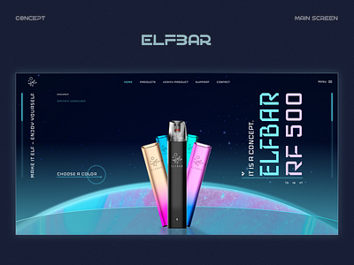 Web Ui l ElfBar Main Screen Concept 1