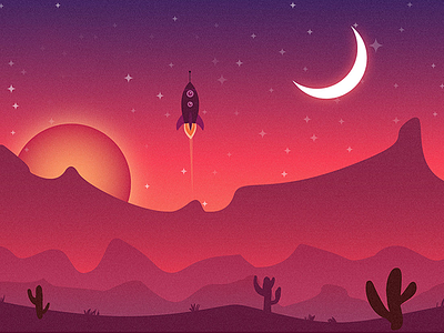 Into space awesome desert flat design flat illustration flatstyle space ui wild west