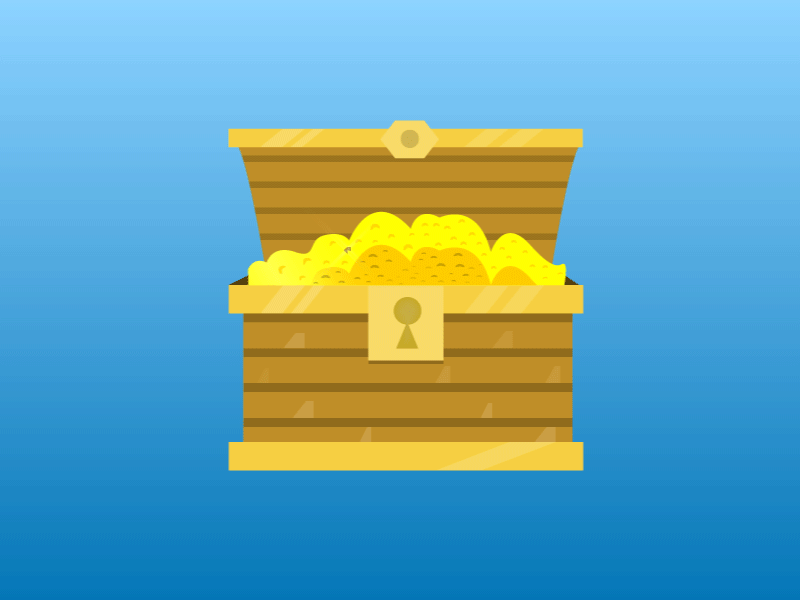 Pirate treasure chest flat flat illustration flat style gold google illustration light pirate treasure uiux